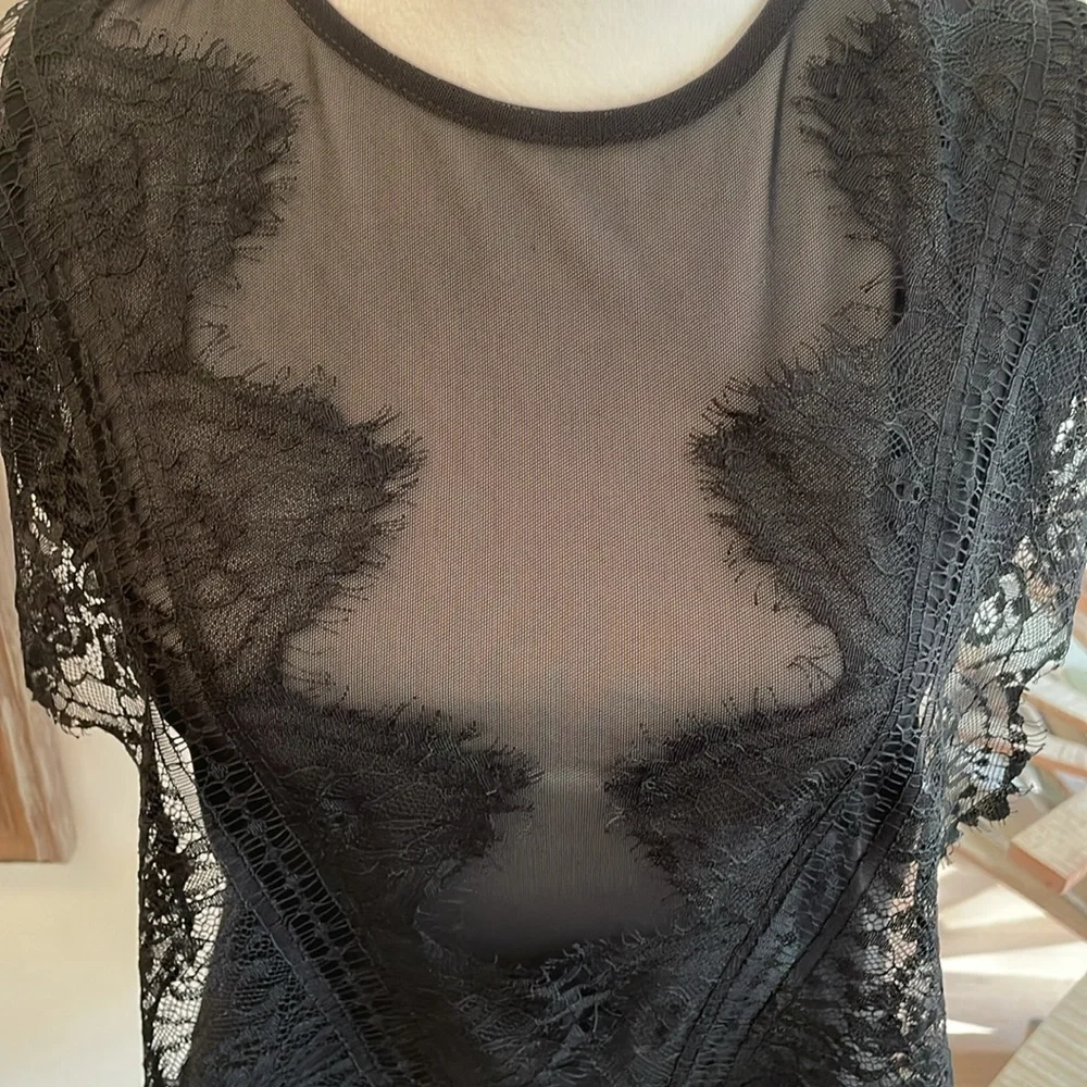 Black Mesh Lace Bodysuit -Zara - Picture 3 of 7